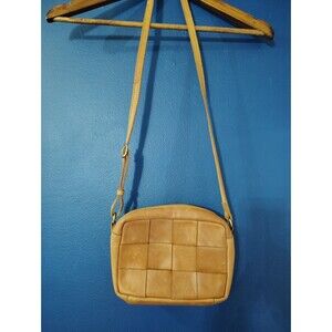 MARGOT Brown Thick Woven Leather Small Crossbody Purse Bag